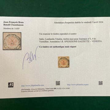 Oostenrijk 1858 - Krantenzegel 4 Kreuzer met stempel Venezia, Gestempeld