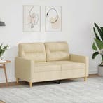 vidaXL Tweezitsbank 120 cm stof crèmekleurig, Verzenden, Minder dan 150 cm, Stof, Nieuw