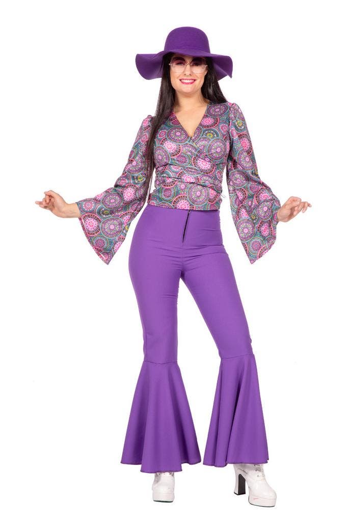 Blouse Flower Power Paars Dahlia, Kleding | Dames, Carnavalskleding en Feestkleding, Nieuw, Ophalen of Verzenden