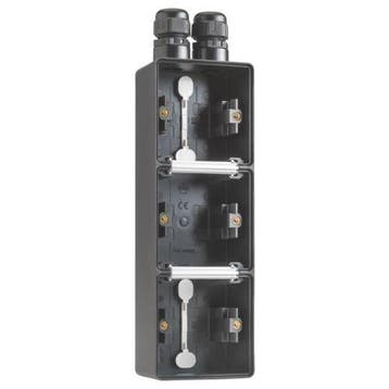 Niko New Hydro onderbak opbouw driedubbel zwart IP55, Ophalen of Verzenden, Nieuw
