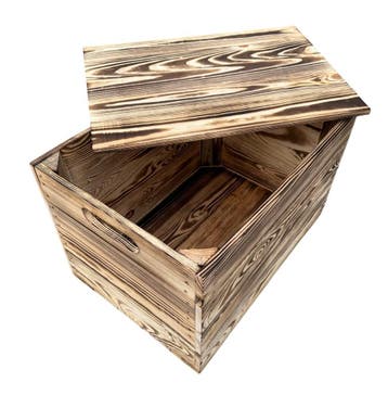 Kist met deksel  Bierkrat-krat naturel -  gebrand, Minder dan 50 cm, Nieuw, Minder dan 50 cm, Ophalen of Verzenden