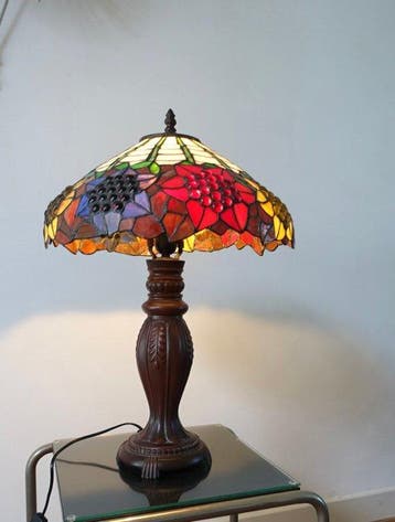 Lumi attr. - Tafellamp - Glas-in-lood - Tiffany Style