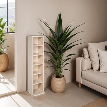 CD mediakast met 6 vakken 90x21x20cm - beuken, Huis en Inrichting, Woonaccessoires | Cd- en Dvd-rekken, Verzenden, Nieuw