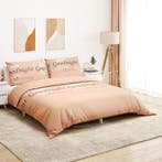 vidaXL Dekbedovertrekset 140x200 cm katoen roze, Verzenden, Nieuw, Roze