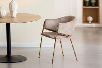 Design Stoel NOBLESSE champagne beige fluweel goud, Huis en Inrichting, Stoelen, Ophalen of Verzenden, Nieuw