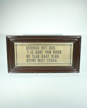 Art Deco (1920-1930) spreukenbord - Plaquette - Hardhout -, Antiek en Kunst