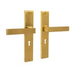 Lusso geveerd op schild sleutelgat 55mm mat messing - deu..., Ophalen of Verzenden, Nieuw, IJzer, Klink of Kruk