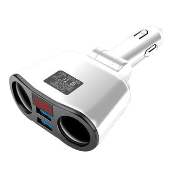 2-Weg Sigarettenaansteker Splitser Plug met 2 USB Poorten, Verzenden, Nieuw
