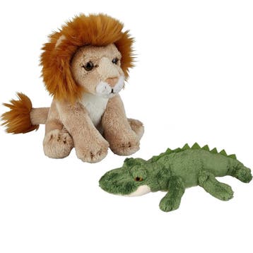 Ravensden safari knuffels - krokodil en leeuw - pluche - 15, Kinderen en Baby's, Verzenden, Nieuw