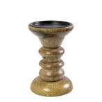 Kandelaar mango hout ringen 15cm, Verzenden, Nieuw
