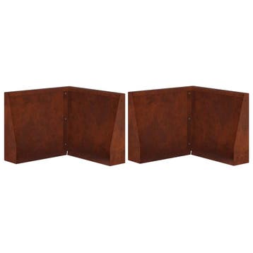 vidaXL Keerwand 2 st 50 x 50 x 40 cm weervast staal, Verzenden, Nieuw