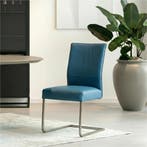 Leren eetkamerstoel Remix - Toledo Turquoise (blauw) -, Huis en Inrichting, Stoelen, Blauw, Nieuw, Ophalen of Verzenden, Industrieel, Modern