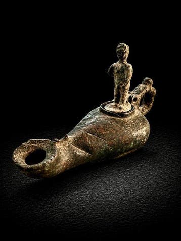 Oud-Romeins, Keizerrijk Brons Lucerna - 11.4 cm