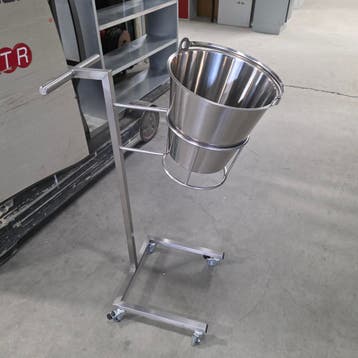 3x  RVS metalen verrijdbare  standaard + 2x  emmer voor MEDI, Ophalen of Verzenden, Nieuw
