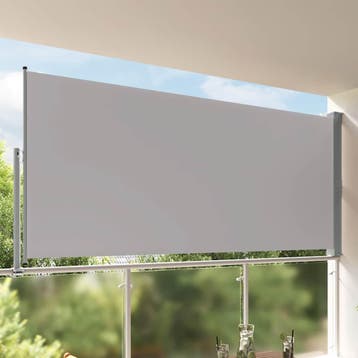 vidaXL Tuinscherm uittrekbaar 160x300 cm grijs, Tuin en Terras, Verzenden, Nieuw