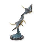 sculptuur, Beautiful Large Bronze Sculpture of Two Manta