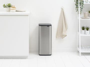 Brabantia Bo Touch Bin - Prullenbak - 30 liter - Matt Steel, Verzenden, Zo goed als nieuw