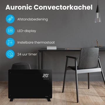 2dekans | Auronic Elektrische Kachel – met Thermostaat en, Ophalen of Verzenden, Zo goed als nieuw