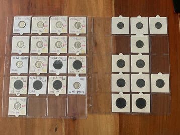 Nederland. Wilhelmina. 1941-1944 (28 stuks). Oorlogs geld.