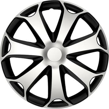 Carpoint Wieldoppenset Mega 15 Inch Zwart/zilver 4 Stuks, Ophalen of Verzenden, Zo goed als nieuw