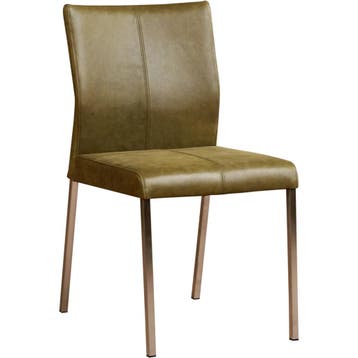 Leren eetkamerstoel Basic - Vintage Olive (olijf/groen) -, Overige kleuren, Nieuw, Leer, Ophalen of Verzenden