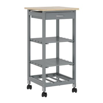 Serveerwagen Bolmanralu 76x37x37 cm donkergrijs naturel en z, Verzenden