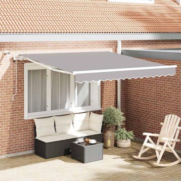 vidaXL Uitschuifbare luifel Lichtgrijs 300 x 250 cm, Verzenden, Nieuw