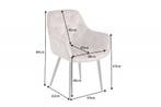 Design stoel MILANO champagne fluweel met Chesterfield, Huis en Inrichting, Stoelen, Ophalen of Verzenden, Nieuw