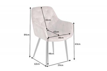 Design stoel MILANO champagne fluweel met Chesterfield, Ophalen of Verzenden, Nieuw