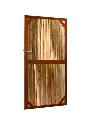 Bamboe tuinpoort | Breedte 90 cm | Hoogte 200 cm | Cortens.., Tuin en Terras, Schuttingen, 1 tot 2 meter, Nieuw, IJzer, Minder dan 3 meter
