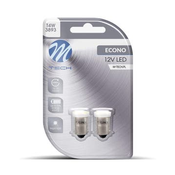 M-Tech LED - BA9s / T4W 12V - Basic - 4x Led diode - Wi..., Verzenden, Nieuw