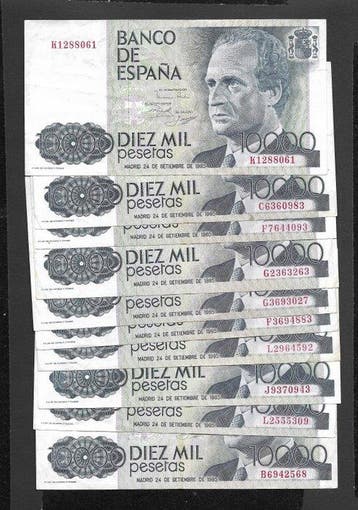Spanje. - 10 x 10000 Pesetas 1985