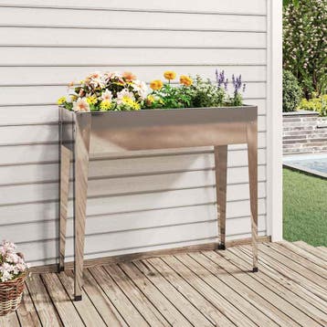 vidaXL Plantenbak 100,5x40,5x90 cm gegalvaniseerd staal, Verzenden, Nieuw, Metaal, 60 cm of meer