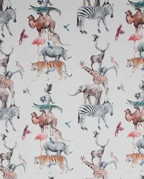 Half Panama Katoen Animal Kingdom Ecru, Hobby en Vrije tijd, Stoffen en Lappen, Overige kleuren, Nieuw