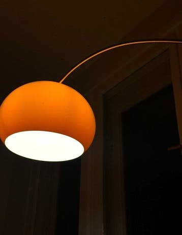 Gebogen vloerlamp - Aluminium, Plastic, Metaal - Vintage
