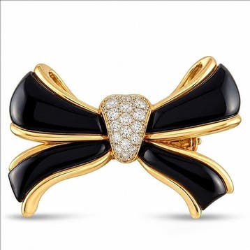 Hanger - 14 karaat Vintage 14k geelgoud 0,15 ct diamant en