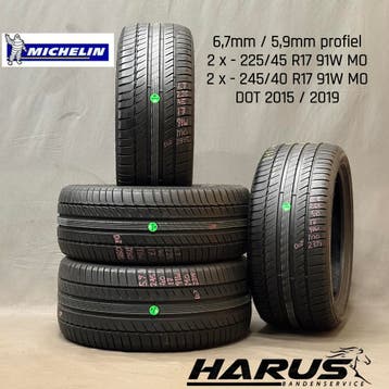 225/45/17 245/40/17 Michelin zomerbanden 6,7/5,9mm profiel, Auto-onderdelen, Banden en Velgen, 17 inch, Ophalen of Verzenden, Band(en)