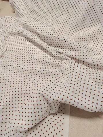 Fantastica tenda vintage a pois marroni - made in Italy -