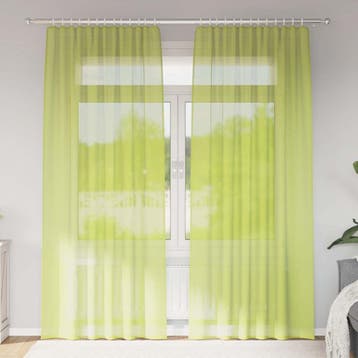 vidaXL Gordijnen voile met roedezakken 2 st appelgroen, Verzenden, Nieuw, Groen