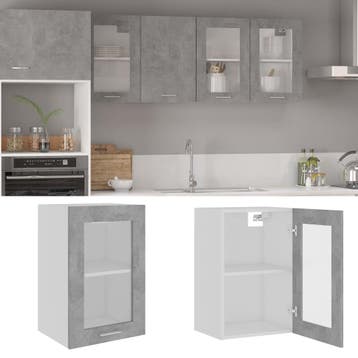 vidaXL Bovenkast Lyon 40x31x60 cm bewerkt hout betongrijs, Verzenden, Nieuw, Grijs
