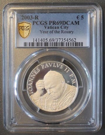 Vatican Vatikan Km 354 5 Euro 2003 Johannes Paul Ii Jahr..., Verzenden