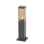 Moderne buitenlamp paal donkergrijs met smoke 45 cm - Malios, Tuin en Terras, Buitenverlichting, Verzenden, Nieuw