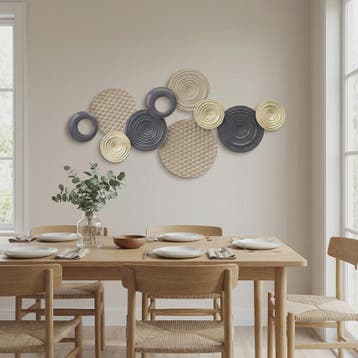 Moderne 3D Metaal Wanddecoratie Multi Disc - Wrought Iron Hu, Verzenden, Nieuw