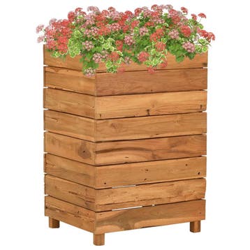 vidaXL Plantenbak verhoogd 50x40x72 cm gerecycled teakhout, Verzenden, Minder dan 60 cm, Nieuw, 60 cm of meer