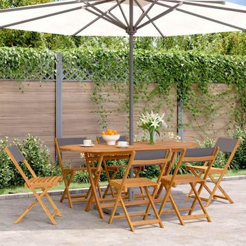 vidaXL Klapstoelen set van 6 stuks, antracietkleurige stof, Verzenden, Nieuw, Hout