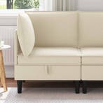 vidaXL Hoeksofa met Opbergruimte Crèmekleurig Fluweel, Huis en Inrichting, Banken | Bankstellen, Verzenden, Nieuw, Stof, Minder dan 150 cm