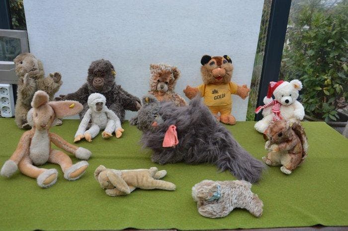 Steiff - Steiff - Figuur - Vintage diverse Steiff dieren, Antiek en Kunst, Antiek | Speelgoed