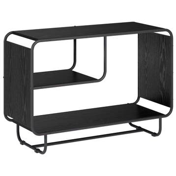 vidaXL Dressoir Zwart eiken 93,5 x 37,5 x 64,5 cm Bewerkt, Verzenden, Nieuw, Overige houtsoorten, Minder dan 50 cm