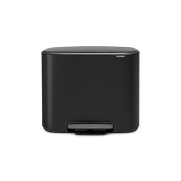 Brabantia Bo pedaalemmer 11+23 ltr - mat zwart, Huis en Inrichting, Woonaccessoires | Prullenbakken, Verzenden, Nieuw