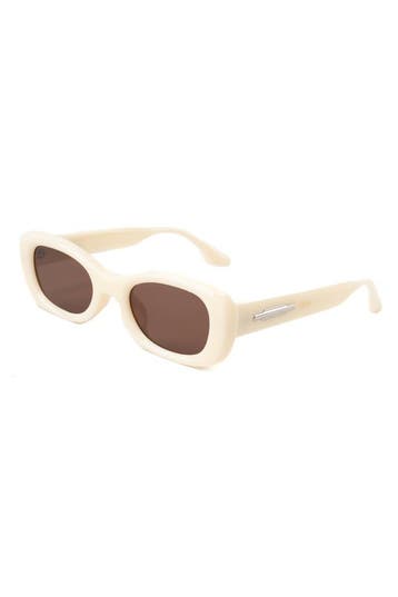 KIMU® Zonnebril Y2K Rond Cat Eye Beige Montuur Bruine Glazen, Sieraden, Tassen en Uiterlijk, Zonnebrillen en Brillen | Dames, Ophalen of Verzenden
